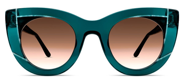 Thierry Lasry WAVVVY Sunglasses, Emerald Green & Black & White Horn Pattern