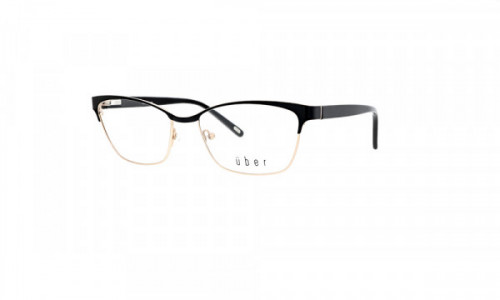 Uber Ascari Eyeglasses, Black Gold