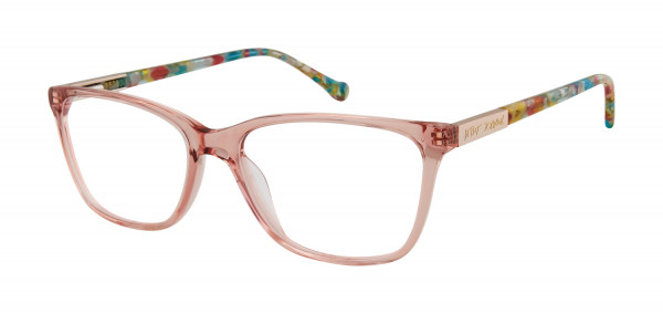 Betsey Johnson Crystal Clear (Petite) Eyeglasses, Pink