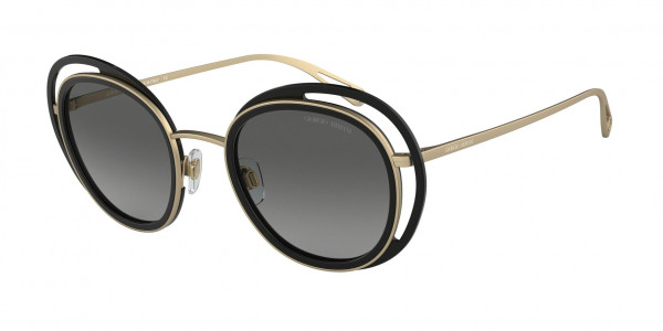 Giorgio Armani AR6081 Sunglasses, 300211 BLACK/MATTE PALE GOLD (GOLD)