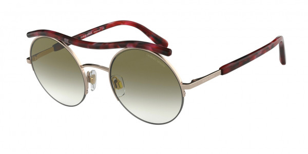 Giorgio Armani AR6082 Sunglasses, 30118E ROSE GOLD GREEN GRADIENT (GOLD)