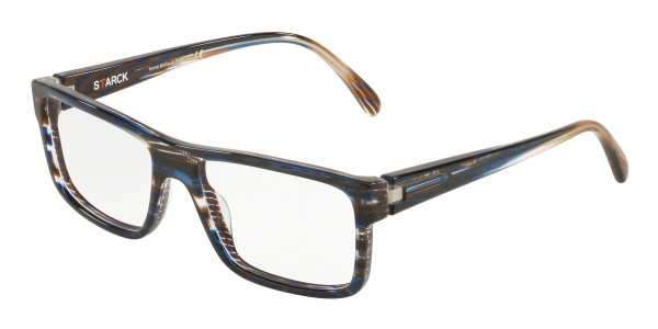 Starck Eyes SH3046 Eyeglasses, 0007 STRIPED BLUE BROWN POINTILLE (BROWN)