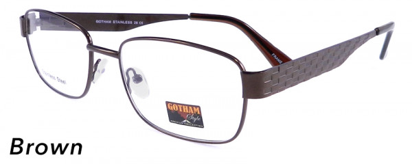 Smilen Eyewear Gotham Premium Steel 28 Eyeglasses, Brown