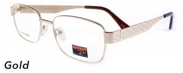 Smilen Eyewear Gotham Premium Steel 28 Eyeglasses, Gold