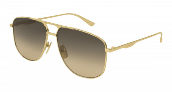 Gucci GG0336S Sunglasses, 001 - GOLD with BROWN lenses