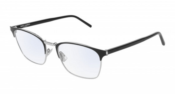 Saint Laurent SL 224 Eyeglasses, 002 - BLACK with TRANSPARENT lenses