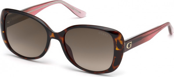 Guess GU7554 Sunglasses, 52F - Dark Havana / Violet/Gradient