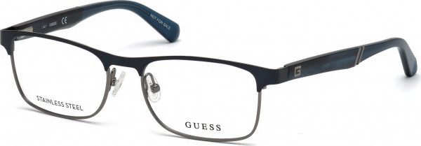 Guess GU1952 Eyeglasses, 091 - Matte Blue / Matte Blue