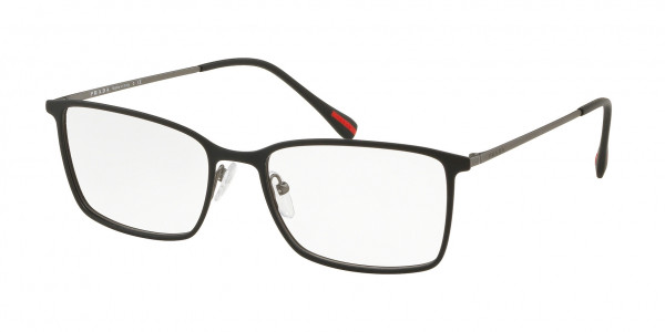 Prada Linea Rossa PS 51LV LIFESTYLE Eyeglasses, 6BJ1O1 BLACK RUBBER/GUNMETAL RUBBER (BLACK)