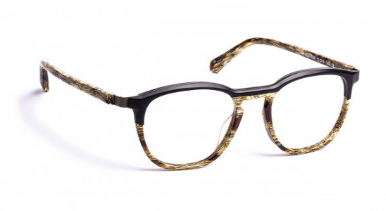 J.F. Rey JF1475 Eyeglasses, 0055 TOP BLK/BOTTOM YELLOW HORN/METAL GUN