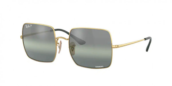 Ray-Ban RB1971 SQUARE Sunglasses, 001/G4 SQUARE ARISTA GREEN MIRROR POL (GOLD)