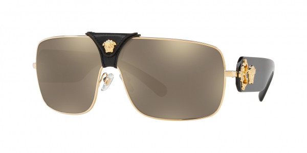 Versace VE2207Q - Sunglasses, 1002/5 - GOLD LIGHT BROWN MIRROR GOLD (GOLD)