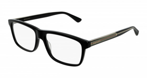 Gucci GG0384O Eyeglasses, 004 - BLACK with TRANSPARENT lenses