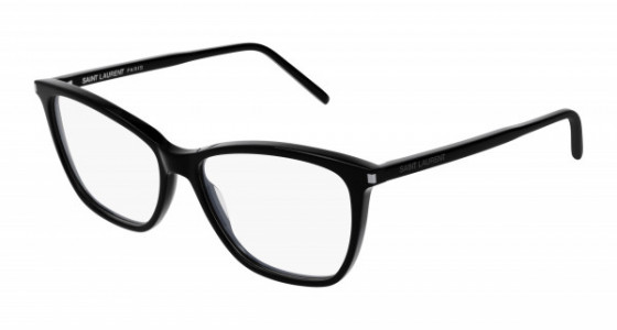Saint Laurent SL 259 Eyeglasses, 001 - BLACK with TRANSPARENT lenses