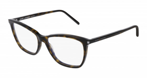 Saint Laurent SL 259 Eyeglasses, 002 - HAVANA with TRANSPARENT lenses