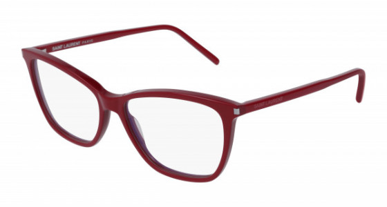 Saint Laurent SL 259 Eyeglasses, 003 - RED with TRANSPARENT lenses