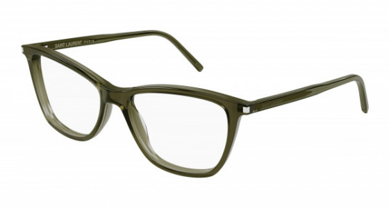 Saint Laurent SL 259 Eyeglasses, 013 - GREEN with TRANSPARENT lenses