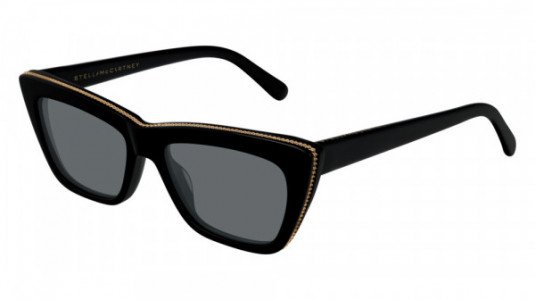 Stella McCartney SC0188S Sunglasses, 001 - BLACK with SMOKE lenses