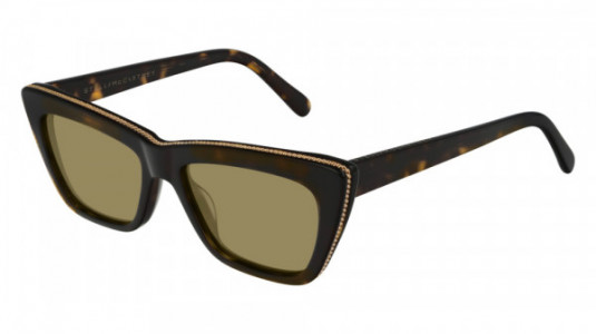 Stella McCartney SC0188S Sunglasses, 002 - HAVANA with GREEN lenses