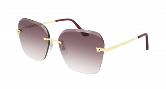 Cartier CT0147S Sunglasses, 004 - GOLD with RED lenses