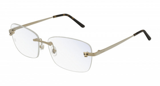 Cartier CT0148O Eyeglasses, 001 - GOLD with TRANSPARENT lenses
