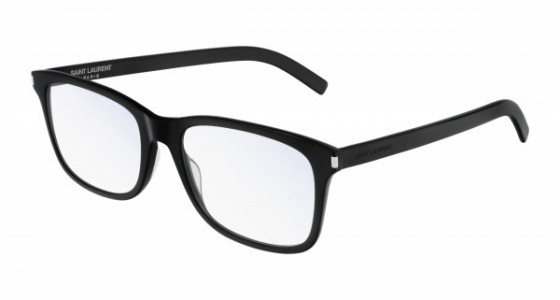 Saint Laurent SL 288 SLIM Eyeglasses, 001 - BLACK with TRANSPARENT lenses