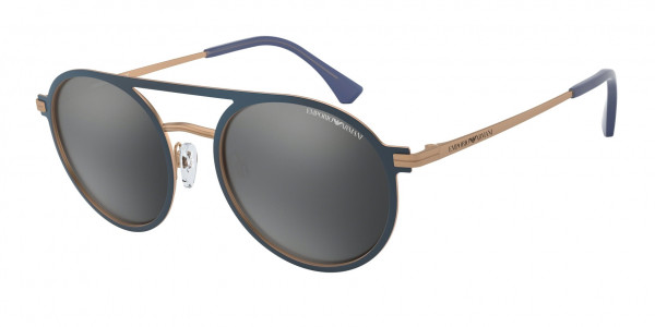 Emporio Armani EA2080 Sunglasses, 32286G MATTE BLUE & COPPER MIRROR BLA (BLUE)
