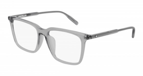 Montblanc MB0011OA Eyeglasses, 004 - GREY with TRANSPARENT lenses