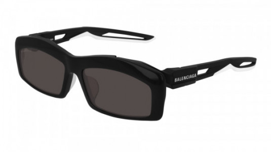 Balenciaga BB0026SA Sunglasses, 001 - BLACK with GREY lenses