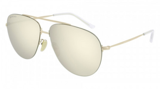 Balenciaga BB0013S Sunglasses, 012 - GOLD with WHITE lenses