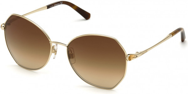 Swarovski SK0266 Sunglasses, 32G - Gold / Brown Mirror Lenses