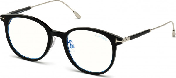 Tom Ford FT5644-D-B Eyeglasses, 001 - Shiny Black / Shiny Palladium