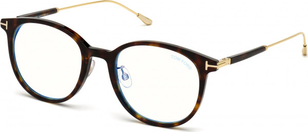 Tom Ford FT5644-D-B Eyeglasses, 052 - Dark Havana / Shiny Deep Gold