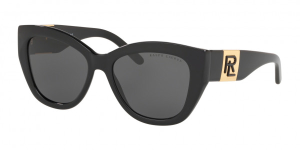 Ralph Lauren RL8175 Sunglasses, 500187 SHINY BLACK DARK GREY (BLACK)