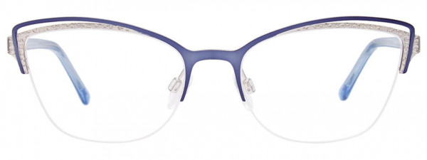 Takumi TK1124 Eyeglasses, 050 - Satin Blue & Silver