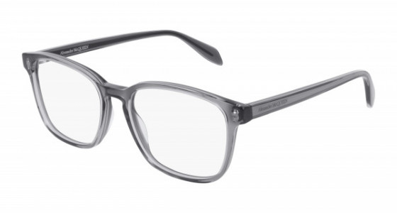 Alexander McQueen AM0244O Eyeglasses, 001 - GREY with TRANSPARENT lenses