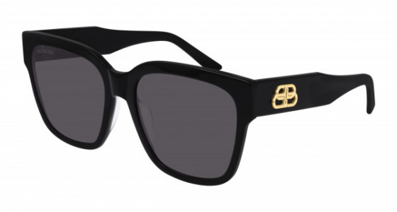 Balenciaga BB0056S Sunglasses, 001 - BLACK with GREY lenses