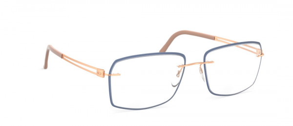 Silhouette Aperture Accent Rings JH Eyeglasses, 3530 Rosegold / Velvet Blue