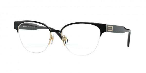 Versace VE1265 Eyeglasses, 1433 BLACK/GOLD (BLACK)