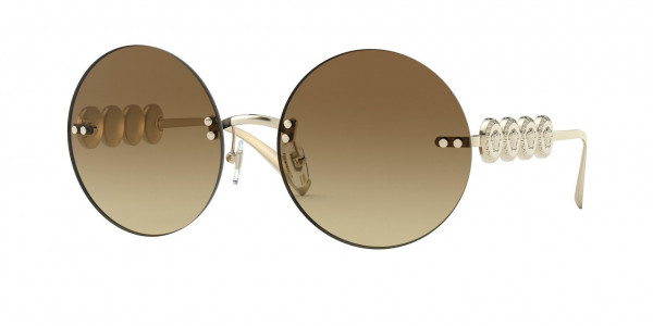 Versace VE2214 Sunglasses, 125213 PALE GOLD LIGHT/DARK BROWN GRA (GOLD)