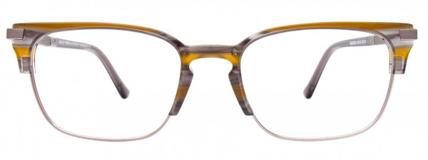 EasyClip EC531 Eyeglasses, 020 - Grey & Amber Marbled & Matt Steel