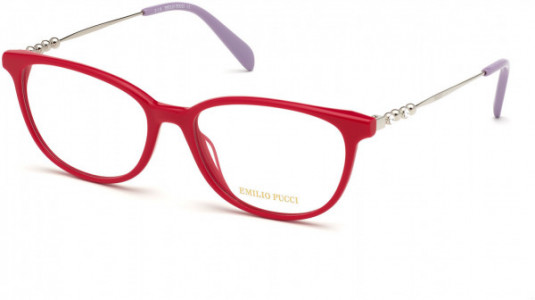 Emilio Pucci EP5137 Eyeglasses, 066 - Shiny Fuchsia Front, Palladium Temples, Shiny Lilac Tips