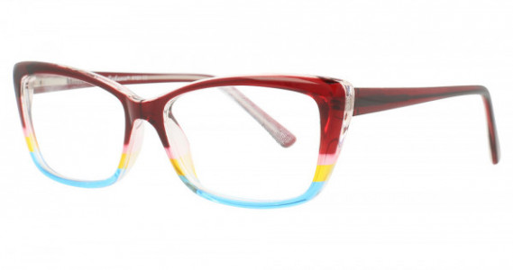Enhance EN4151 Eyeglasses, Black/Red Fade