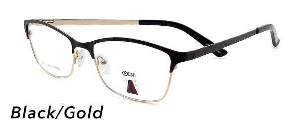 Smilen Eyewear 103 Eyeglasses, Black/Gold