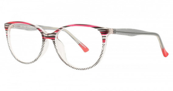 Smilen Eyewear 3078 Eyeglasses, Red Stripe