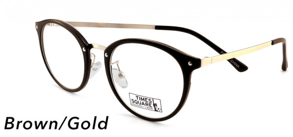 Smilen Eyewear Extra Eyeglasses, Brown/Gold
