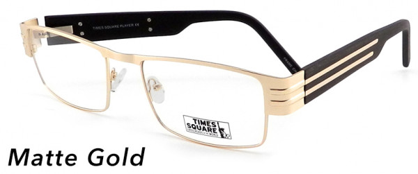Smilen Eyewear Player Eyeglasses, Matte Gold
