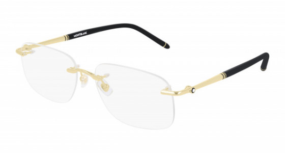 Montblanc MB0071O Eyeglasses, 003 - GOLD with TRANSPARENT lenses