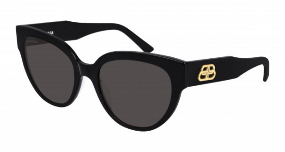 Balenciaga BB0050S Sunglasses, 001 - BLACK with GREY lenses