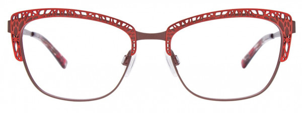 Takumi TK1130 Eyeglasses, 010 - Matt Dark Brown & Satin Red